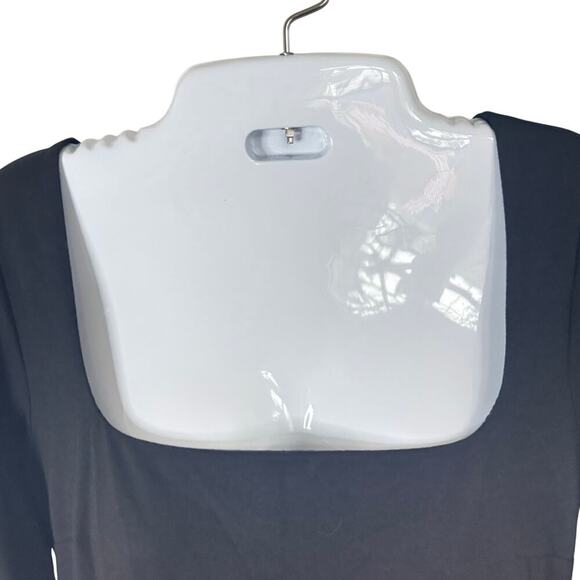 New SKIN WORLDWIDE Bodycon Square Neck Mini Long Sleeve Black Women's Sz 2 - Picture 5 of 13